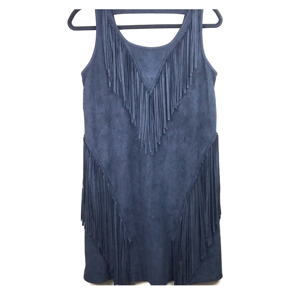 Fringe Dress | Ya Los Angeles | Black Faux Suede